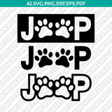 Jeep Paw  SVG Vector Silhouette Cameo Cricut Cut File Dxf Png Eps Clipart