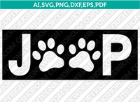Jeep Paw  SVG Vector Silhouette Cameo Cricut Cut File Dxf Png Eps Clipart