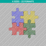 Jigsaw puzzles Autism Awareness Embroidery Design - 6 Sizes - INSTANT DOWNLOAD