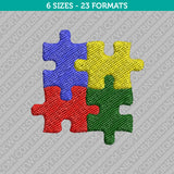 Jigsaw puzzles Autism Awareness Embroidery Design - 6 Sizes - INSTANT DOWNLOAD