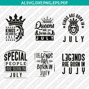 July birthday SVG cut file design