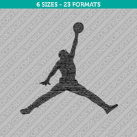 Jump Man Air Jordan Basketball Embroidery Design - 6 Sizes - INSTANT DOWNLOAD