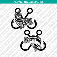 Jumping Bass Fish Hook Fishing SVG Cut File Vector Cricut Clipart – DNKWorkshop