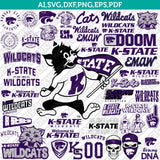 Kansas State Wildcats Logo SVG Bundle | NCAA College Vector Cricut