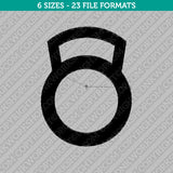 Kettlebell Crossfit Weight Gym Monogram Frame Embroidery Design - 6 Sizes - INSTANT DOWNLOAD