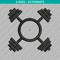 Kettlebell Crossfit Weight Gym Monogram Frame Machine Embroidery Design - 6 Sizes - INSTANT DOWNLOAD