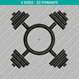 Kettlebell Crossfit Weight Gym Monogram Frame Machine Embroidery Design - 6 Sizes - INSTANT DOWNLOAD