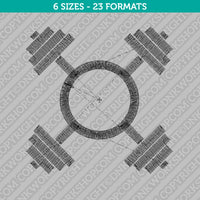 Kettlebell Crossfit Weight Gym Monogram Frame Machine Embroidery Design - 6 Sizes - INSTANT DOWNLOAD