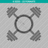 Kettlebell Crossfit Weight Gym Monogram Frame Machine Embroidery Design - 6 Sizes - INSTANT DOWNLOAD