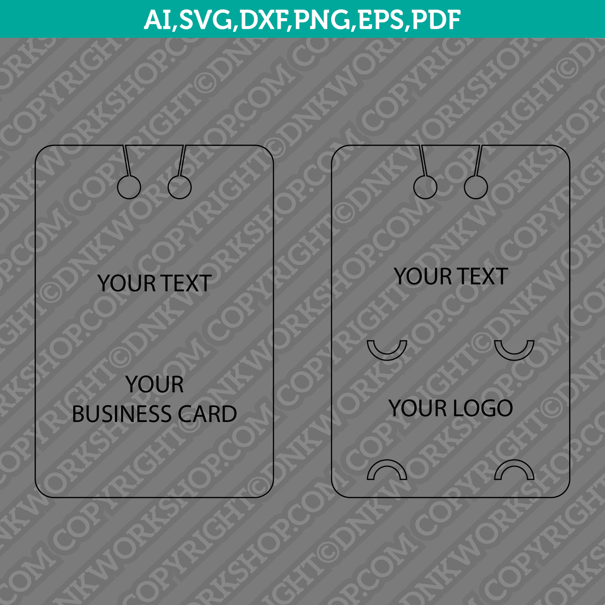 Keychain Display Card Packaging Business Card Slot Template SVG Cricut ...