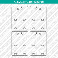 Keychain Display Cards Template SVG Keychain Packaging with Business Card slot Cricut Cut File