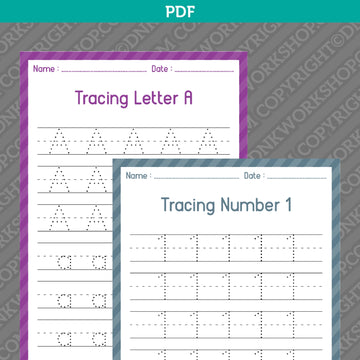 Letters & Numbers tracing worksheets