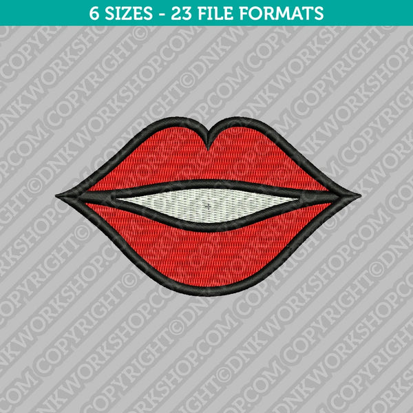 Kiss Lips Embroidery Design - 6 Sizes - INSTANT DOWNLOAD