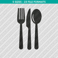 Knife fork and spoon Embroidery Design - 5 Sizes - INSTANT DOWNLOAD