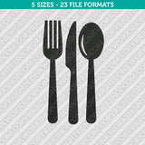 Knife fork and spoon Embroidery Design - 5 Sizes - INSTANT DOWNLOAD