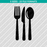 Knife fork and spoon Embroidery Design - 5 Sizes - INSTANT DOWNLOAD