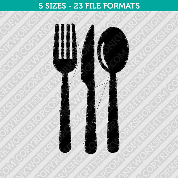 Knife fork and spoon Embroidery Design - 5 Sizes - INSTANT DOWNLOAD