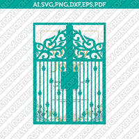 Gate Fold Wedding Invitation Template SVG Laser Cut File Vector Cricut Silhouette Cameo Clipart Png Dxf Eps