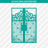 Gate Fold Wedding Invitation Template SVG Laser Cut File Vector Cricut Silhouette Cameo Clipart Png Dxf Eps
