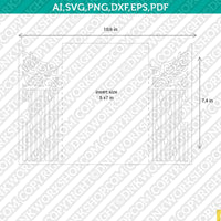 Gate Fold Wedding Invitation Template SVG Laser Cut File Vector Cricut Silhouette Cameo Clipart Png Dxf Eps