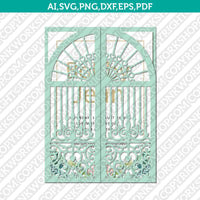 Lace Gate Fold Wedding Invitation Template Quinceanera Christening SVG Laser Cut File Vector Cricut Silhouette Cameo Clipart Png Dxf Eps