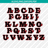 Ladybug Number Font Alphabet SVG Vector Cricut Silhouette PNG