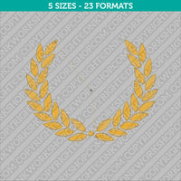 Laurel Wreath Embroidery Design - 5 Sizes - INSTANT DOWNLOAD