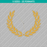 Laurel Wreath Embroidery Design - 5 Sizes - INSTANT DOWNLOAD