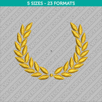 Laurel Wreath Embroidery Design - 5 Sizes - INSTANT DOWNLOAD