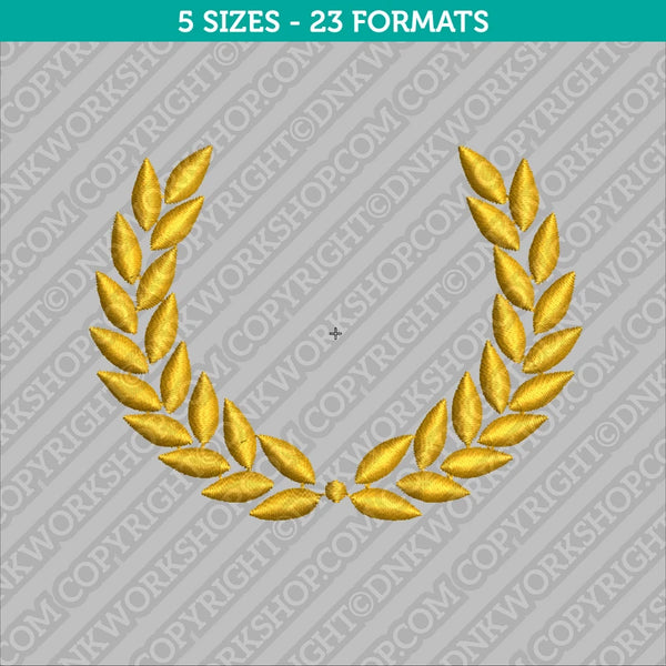 Laurel Wreath Embroidery Design - 5 Sizes - INSTANT DOWNLOAD