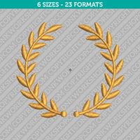 Laurel Wreath Embroidery Design - 6 Sizes - INSTANT DOWNLOAD