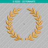 Laurel Wreath Embroidery Design - 6 Sizes - INSTANT DOWNLOAD