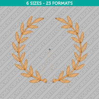 Laurel Wreath Embroidery Design - 6 Sizes - INSTANT DOWNLOAD