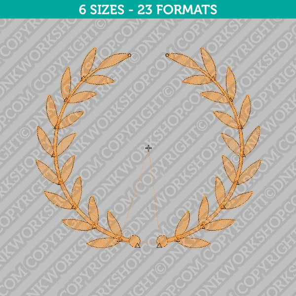 Laurel Wreath Embroidery Design - 6 Sizes - INSTANT DOWNLOAD