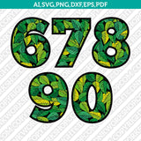 Leaf Leaves Numbers Printable SVG Vector Silhouette Cameo Cricut Cut File Dxf Eps Clipart Png