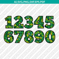 Leaf Leaves Numbers Printable SVG Vector Silhouette Cameo Cricut Cut File Dxf Eps Clipart Png