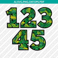 Leaf Leaves Numbers Printable SVG Vector Silhouette Cameo Cricut Cut File Dxf Eps Clipart Png