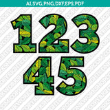 Leaf Leaves Numbers Printable SVG Vector Silhouette Cameo Cricut Cut File Dxf Eps Clipart Png