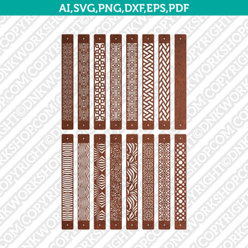 Stacked Leather Bracelet Template SVG DXF Laser Cut File Cricut
