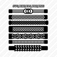 7 Styles Leather Bracelet Template SVG Cricut Laser Cut File Clipart Png Eps Dxf RT03