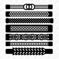 7 Styles Leather Bracelet Template SVG Cricut Laser Cut File Clipart Png Eps Dxf RT03