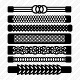7 Styles Leather Bracelet Template SVG Cricut Laser Cut File Clipart Png Eps Dxf RT03