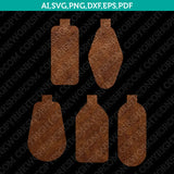 Leather Keychain Key Fob Templates SVG Vector Silhouette Cameo Cricut Laser Cut File Clipart Png Dxf Eps