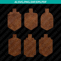 Leather Keychain Key Fob Templates SVG2 Vector Silhouette Cameo Cricut Laser Cut File Clipart Png Dxf Eps