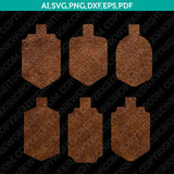 Leather Keychain Key Fob Templates SVG2 Vector Silhouette Cameo Cricut Laser Cut File Clipart Png Dxf Eps