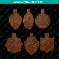 Leather Keychain Key Fob Templates SVG3 Vector Silhouette Cameo Cricut Laser Cut File Clipart Png Dxf Eps
