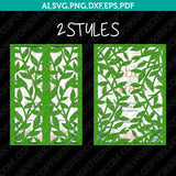 Leaves Leaf Floral Flower Gate Fold Wedding Invitation Template Quinceanera Christening  SVG Vector Silhouette Cameo Cricut Laser Cut File Clipart Png Dxf Eps
