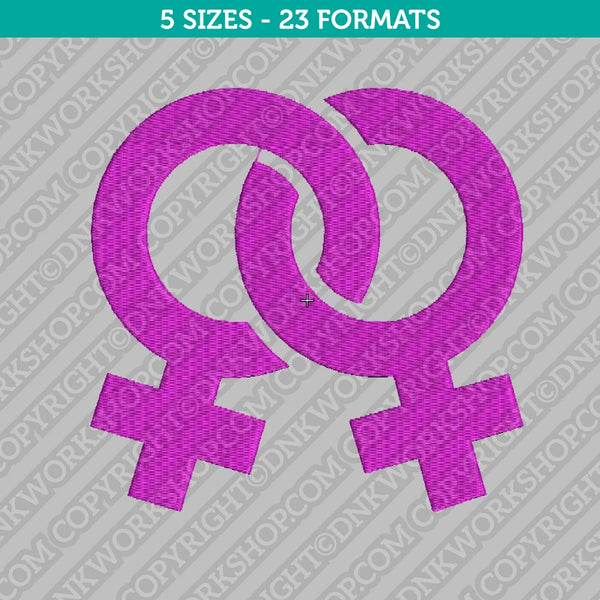 Lesbian Female Homosexual Embroidery Design - 5 Sizes - INSTANT DOWNLOAD