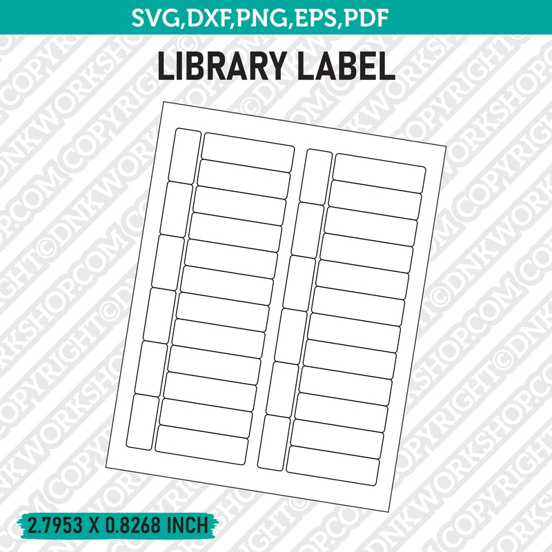 Library Label Template SVG Vector Cricut Cut File Clipart Png Eps Dxf ...