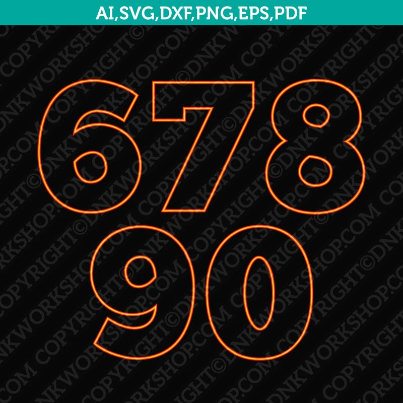 Light Neon Numbers Printable SVG Cut File Cricut Silhouette Cameo Clip ...